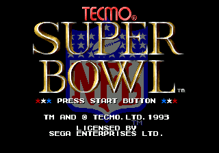 Tecmo Super Bowl (Japan) Title Screen